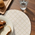 thumbnail image 3 of Vintage Wheat Color Round 15 Inch Placemats Set of 2, Geometric Abstract Diamonds Plaid HeatResistant Non Slip Place Mats for Dining Table, Wipeable Braided Kitchen Table Mats for Housewarming, 3 of 9