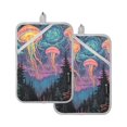 thumbnail image 7 of Yayeee Pot Holders Kitchen Heat Resistant with Pocket 7"x9.8" Cotton Oven Cooking Hot Pads, Psychedelic Jellyfish, 7 of 7