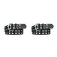 thumbnail image 4 of Youkk All Trend Match Alliage Boucle Ceinture pour Femmes Jeans Style Classique Ceinture Parti Punk Pin Robe Noire 105cm 2Set, 4 of 6