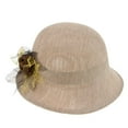 thumbnail image 1 of Sombrero de terre Mujer Hecho de Paja Gorro de Hongo Floral para Playa Viaje Beige, 1 of 8