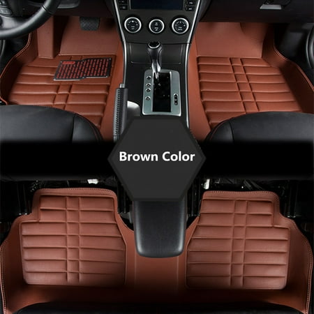5pcs Universal Car Auto Floor Mats All Weather Carpet Heel Pad