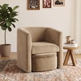 thumbnail image 5 of AFO Velvet Barrel Chair with Storage Ottoman, Cozy Armchair Accent Chair Set of 1 for Living Room and Bedroom, Khaki, 5 of 9