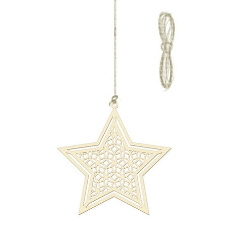

OOKWE Eid Wooden Pendant Hollow Moon Star Castle Wood Crafts Art Ornament