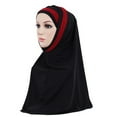 thumbnail image 2 of Prolriy Hijab Scarf for Women Hijab Double Loop Slip on Scarf Pull Over Crepe Convenient Shawl Headscarf Shawl Scarf Head Scarf Black, 2 of 2