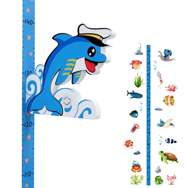 Coofit Hauteur Autocollant Ensemble Dessin Animé 3D Auto-Adhésif Mignon Hauteur Règle Bébé Croissance Graphique