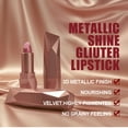 thumbnail image 4 of Metallic Glitter Lipstick Lip Gloss for Women, Lightweight Shimmer Frosted Long Lasting Lipstick, High Shine Diamond Creamy Lipstick Transfer Proof, Full Coverage Sparkling Lip Crayon Color Makeup, 4 of 9