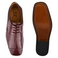 thumbnail image 5 of LIBERTYZENO Mens Genuine Leather Male Oxford Style Lace Up Dress Shoes, Burgundy, 5 of 6
