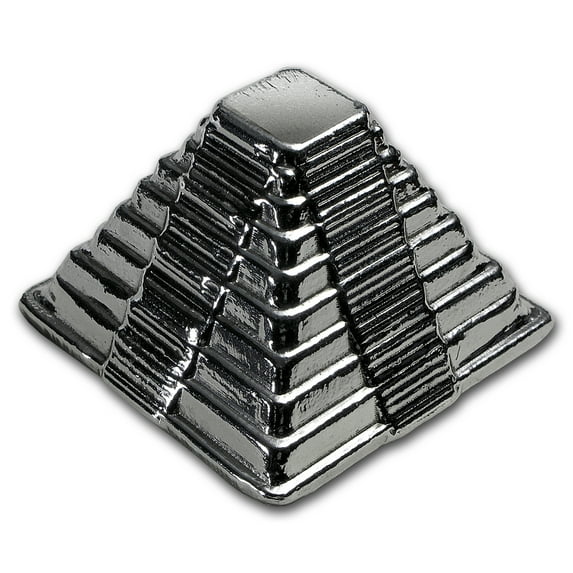 1 kilo Hand-Poured Silver - 3D Aztec Pyramid