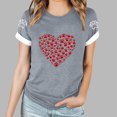 thumbnail image 1 of Soki Women's Short Sleeve Crew Neck Tops Dog Paw Heart Print Short Sleeve Summer Tee, 1 of 4