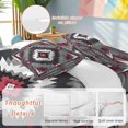 thumbnail image 2 of Red Grey White Bedding Duvet Cover Set King Size 4 Pieces Vintage Bohemian Ethnic Texture Bedding Set with Zipper Closure, 1 Comforter Cover 92x106 Inches 1 Flat Sheet & 2 Pillow Cases, 2 of 7