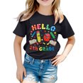 thumbnail image 2 of WERYOUNG Girls First Day Of School Shirt Short Sleeve Crew Neck Cartoon Prints T Shirts Lightweight Knit Tees For Kids Back To School Versatile Top 2-3 Years, 2 of 4