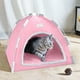 thumbnail image 4 of Carpa para mascotas para gatos y perros - Cama cerrada en cueva con alfombra de refrigeración reversible, marrón, gris o tinta, 14x14x11 pulgadas, 4 of 6