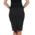 thumbnail image 2 of Sakkas Petite High Waist Shirred Stretch Pencil Skirt with Wide Belt - Charcoal - Large, 2 of 4