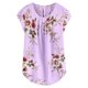 thumbnail image 4 of Qarigey Camiseta de mujer Camiseta plisada estampada Top Cuello Blusa de manga corta Prendas para la parte del cuerpo Violeta METRO Qarigey AP003086-07, 4 of 5