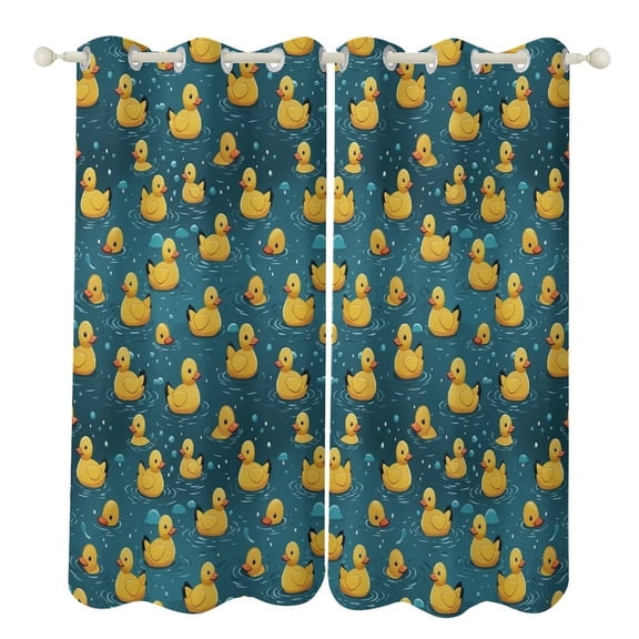 Bunch of Rubber Ducks 2 Panels Blackout Curtains for Bedroom Living Room Drapes Kitchen Room Window Curtain Grommet