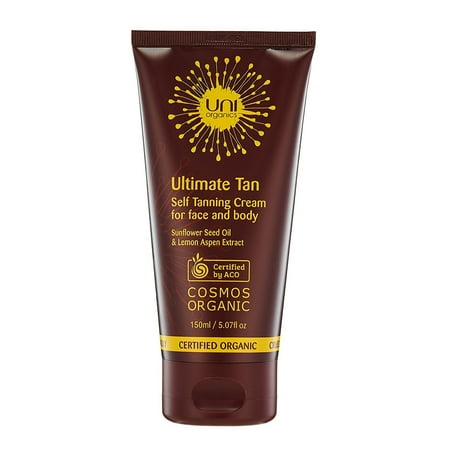 Deep Tanning Dry Oil - Certified Organic Anti-Aging Self Tanning Lotion For Face & Body – Buildable Self Tan Medium to Dark – Reduces Wrinkles and Fine Line, Deep Hydration with Sunflower Seed Oil by Uni Organics