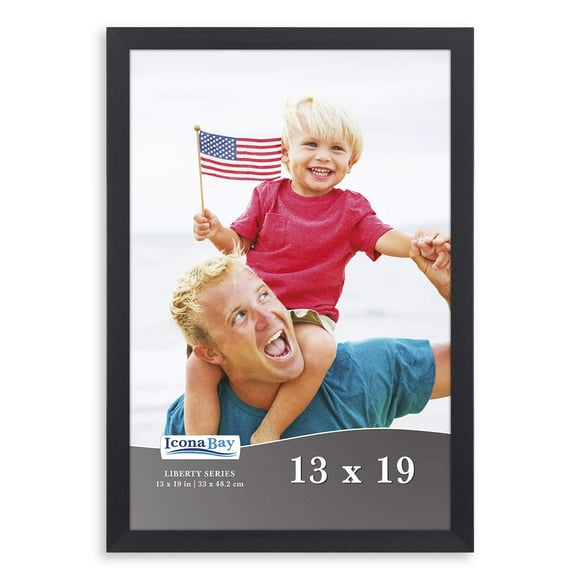 Icona Bay 13x19 Black Frame, Sturdy Wood Composite Frame (not PS Plastic), Modern Style Frame, Liberty Collection