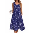 thumbnail image 2 of Fantaslook Floral Tank Dresses for Women Flowy Sleeveless Asymmetrical Hem Dress Beach Sundress with Pockets, 2 of 9
