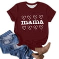 thumbnail image 4 of Mother's Day T Shirts Womens Clothes Fun Love Mama Print Soft Modal Short Sleeve Tee Summer Holiday Tops Gifts for Mom (XXL, Wine 07), 4 of 4