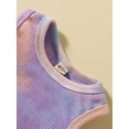 thumbnail image 4 of Seyurigaoka Newborn Summer Round Neck Waffle Playsuit, Baby Tie-Dye Undershirt One-Piece Harness Out Crawling Romper, 4 of 9