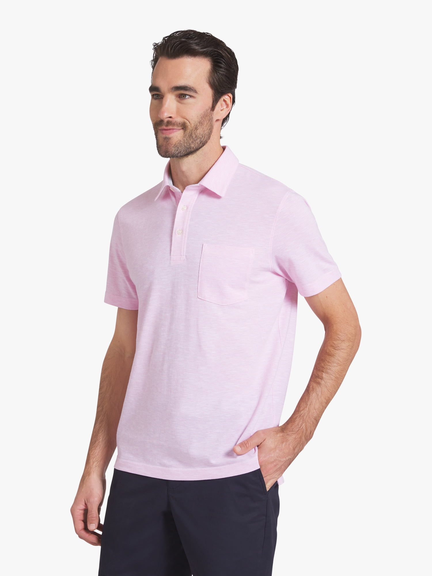 Chaps Men's and Big Men's Harbor Side Slub Short Sleeve Polo Shirt, Sizes S-3XL