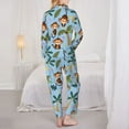 thumbnail image 5 of Kll Monkeys Swinging From Palms Print Women'S Long Sleeve Pajamas With Pants Sleepwear Loungewear 2 Set-X-Large, 5 of 9