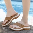 thumbnail image 2 of KPOPLK Shower Shoes for Women Pool Beach Flip Flops with Arch Support Quickly Dry Brown,40, 2 of 9