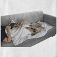 thumbnail image 5 of Puppy Soft Flannel Fleece Throw Blanket, Chihuahua and Maltese Breed Dogs Look Same Direction on Plain Backdrop, Cozy Plush for Indoor and Outdoor Use, 70" x 90", Pale Brown White, by Ambesonne, 5 of 5