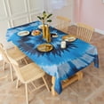 thumbnail image 3 of Blue Tie Dye Spiral Pattern Rectangle Tablecloth 60"x102",Waterproof Polyester Rectangle Table Cloth, Wipeable Spillproof Polyester Tablecloth for Dining, Camping, Indoor and Outdoor, 3 of 6