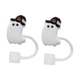 thumbnail image 2 of veasfak 2 Pieces Ghost Silicone Straw Toppers Parties Reusable Ghost Straw Cover Cap Magic, 2 of 9