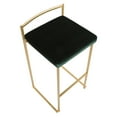 thumbnail image 7 of Fuji Contemporary-Glam Stackable Barstool in Gold with Green Velvet Cushion by LumiSource - Set of 2, 7 of 7