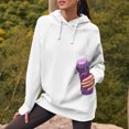 thumbnail image 4 of Chiccall Womens Hoodies Fall Solid Casual Athletic Drawstring Hooded Sweatshirt Long Sleeve Pullover Tops for Casual & Workout, 4 of 7