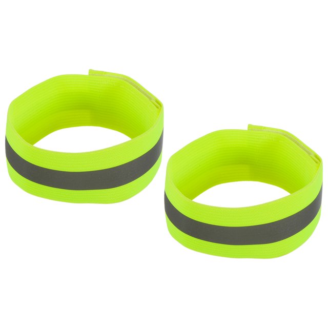 Bandas reflectantes para Brazo Muñeca Tobillo Pierna Unique Bargains 12x1.6 pulgadas Amarillo Claro paquete de 2
