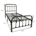 thumbnail image 2 of Clearance! Victorian Vintage Style Platform Metal Bed Frame Foundation Headboard Footboard Heavy Duty Steel Slats, Twin Black, 2 of 5
