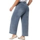 thumbnail image 4 of GRACE & GRANDEUR Pantalones de mezclilla de mujer de talla grande, de pierna ancha, de cintura alta, palazzo, casual, jeans de moda con bolsillos 1X Gris Azul, 4 of 7