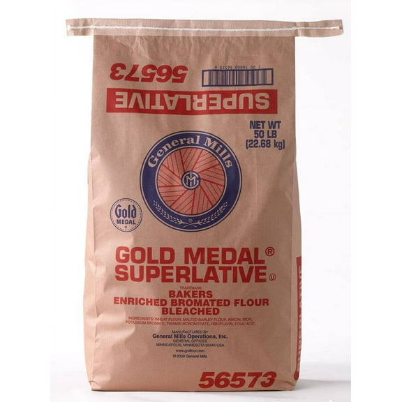 Gold Medal 16000-56573 Superlative Flour Bleached/Bromated/Enriched/Malted 50#