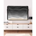 thumbnail image 3 of Outdoor TV Cover 30 to 32 Inch Weatherproof, Black Gray Beach Coastal Waterproof TV Screen Protector for Outside Decor with Zipper and Pocket 30"L x 19"H&nbsp; , Abstract Ocean Waves Pattern, 3 of 7