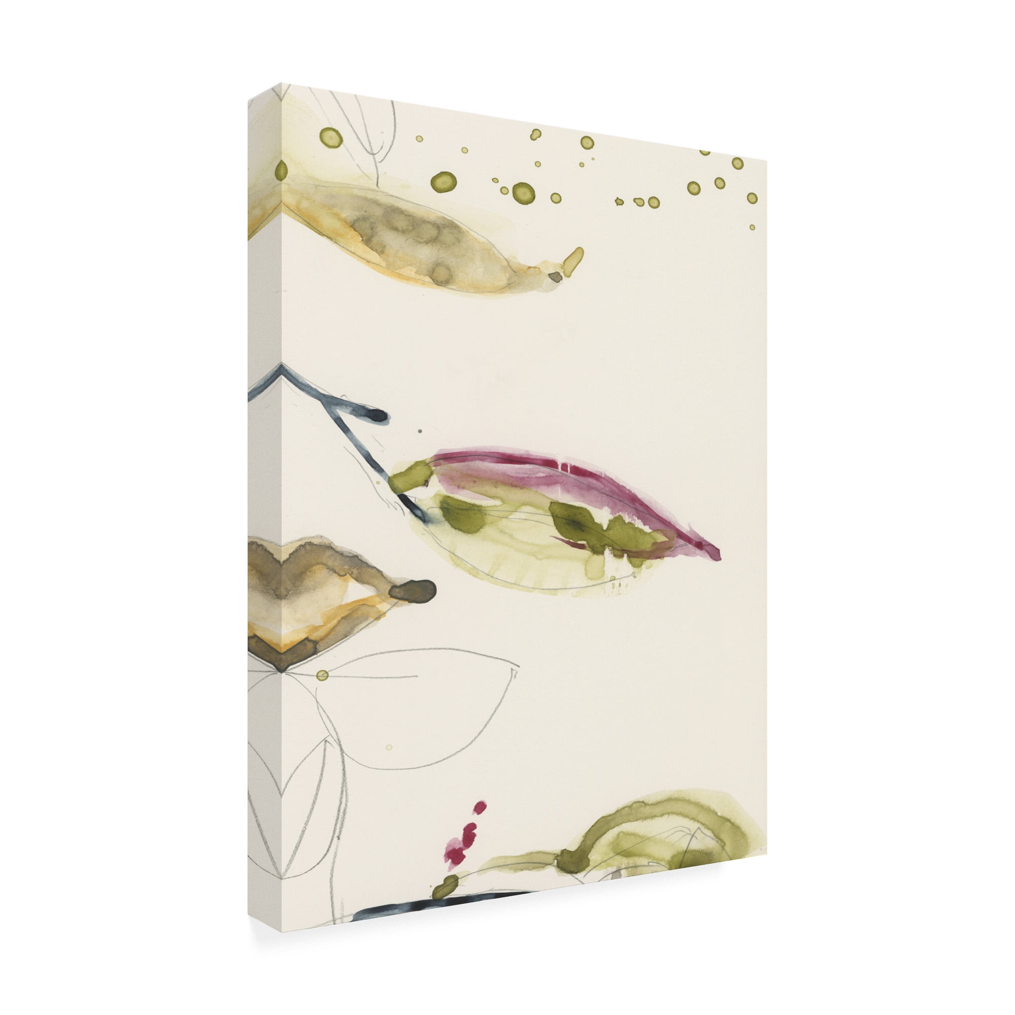 Trademark Fine Art 'Leaf Branch Triptych III' Canvas Art by Jennifer Goldberger