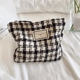 thumbnail image 4 of FLhrweasw Neceser Organizador Bolso Mano para Mujer Monedero Con para Maquillaje (cuadros Negros), 4 of 7