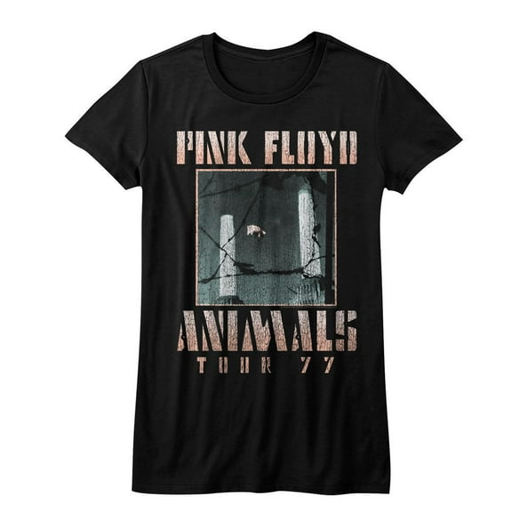 Pink Floyd Animals Tour '77 Black Junior Women's T-Shirt