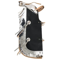 Hilason Pro Rodeo Bull Riding Chaps Western Leather Kids Junior Youth