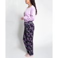thumbnail image 3 of Muk Luks Women's Silky Velour Pajama Set, Purple /Purple Snowflake, 4X, 3 of 3
