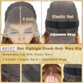 thumbnail image 2 of Peluca Keuet Blonde Highlight para cabello humano, 40 cm, 13 x 4, 5/27, balayage, 2 of 5