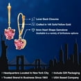 thumbnail image 2 of Gem Stone King 14K Yellow Gold Pink Zirconia Earrings for Women | 1.48 Cttw | Gemstone Birthstone | Heart Shape 6MM, 2 of 6