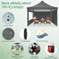 thumbnail image 3 of SANOPY 10' x 10' Pop up Canopy Tent, Adjustable Commercial Instant Outdoor Party Tent with 3 Removable Sidewalls, Carry Bag, Gray, 3 of 6
