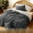 thumbnail image 5 of U by Bedsure Tufted Boho Comforter Set, 2 Pieces Farmhouse Shabby Chic Embroidery Bed Set, Soft Jacquard Comforter for All Seasons,Twin,Dark Grey, 5 of 6