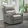 Abbyson Bristol Top Grain Leather Reclining Sofa 3Piece Set, Gray