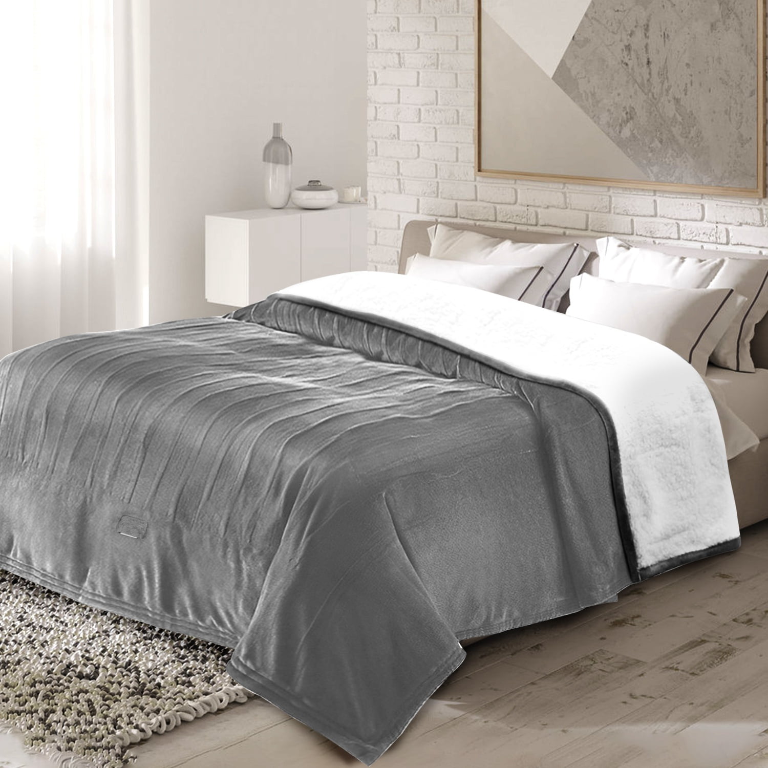 Heated Blanket, Electric Heated Blanket 90"x100" King Size, Soft Cozy Flannel Warming Blanket with Dual Controller, 10 Heating Levels, 10 Hours Auto off, Machine Washable