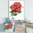 thumbnail image 2 of Designart 'Ancient Red Rose Flower III' Traditional Framed Canvas Wall Art Print, 2 of 5