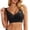 Black, variant on Women's Lace Backless Bra with Transparent Straps Wireless Unlined Comfortable Bralette for Special Occasions Beige L